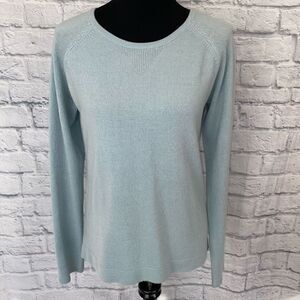 Outback red women M classic pullover longsleeve crewneck sweater light blue